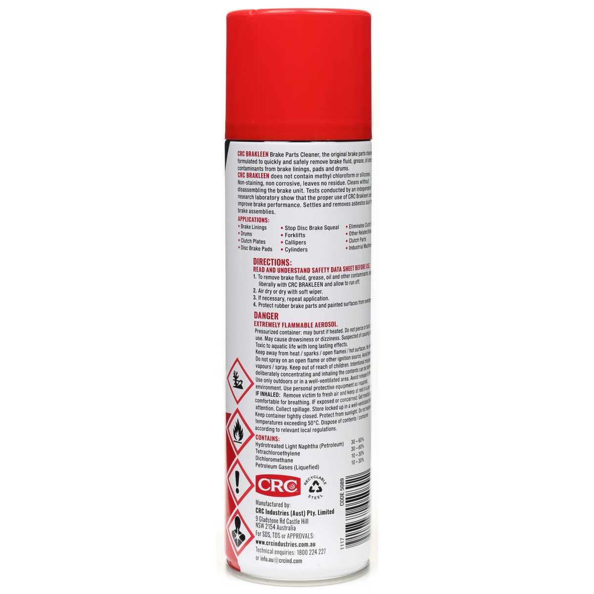 CRC Brakleen Brake Parts Cleaner 500G - 5089