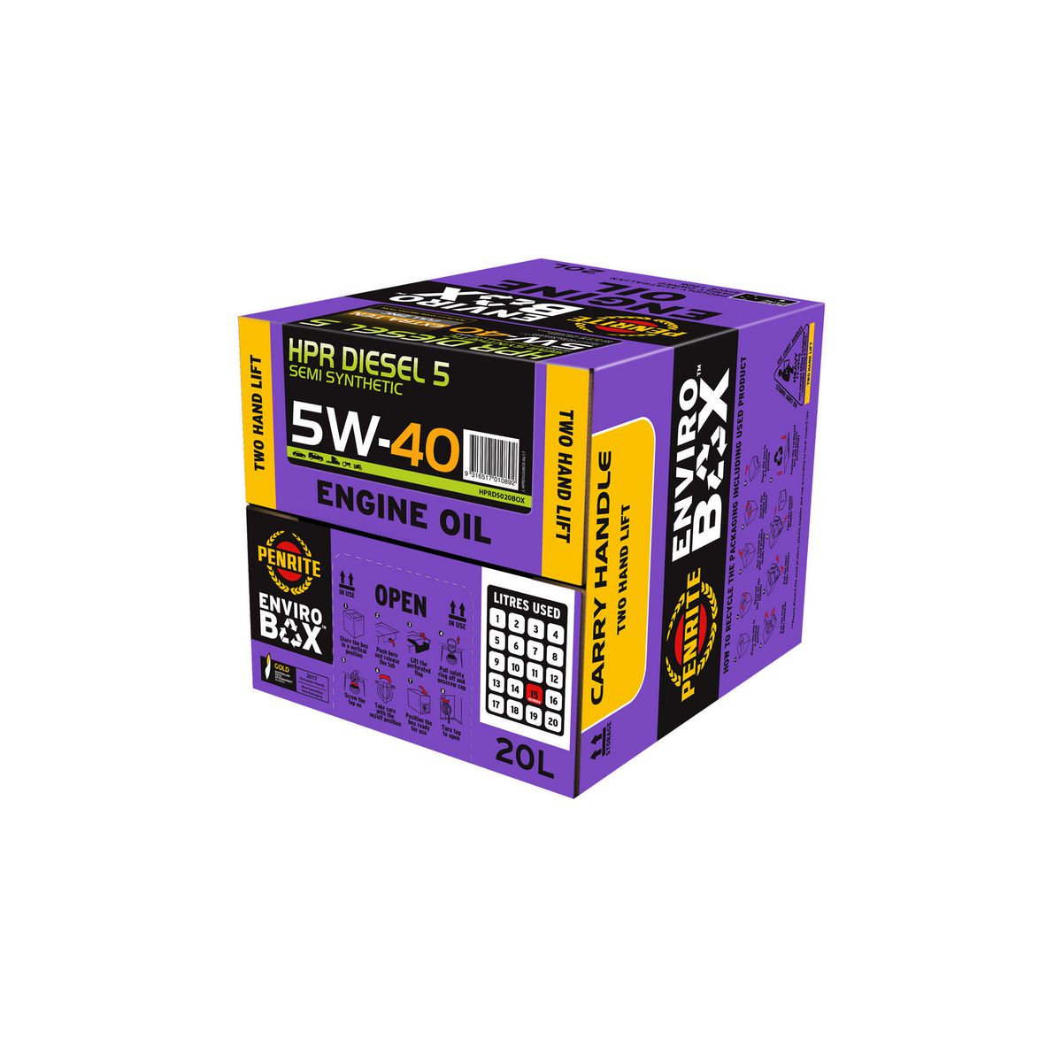 Penrite HPR Diesel 5 SAE 5W-40 Engine Oil Enviro Box 20L - HPRD5020BOX