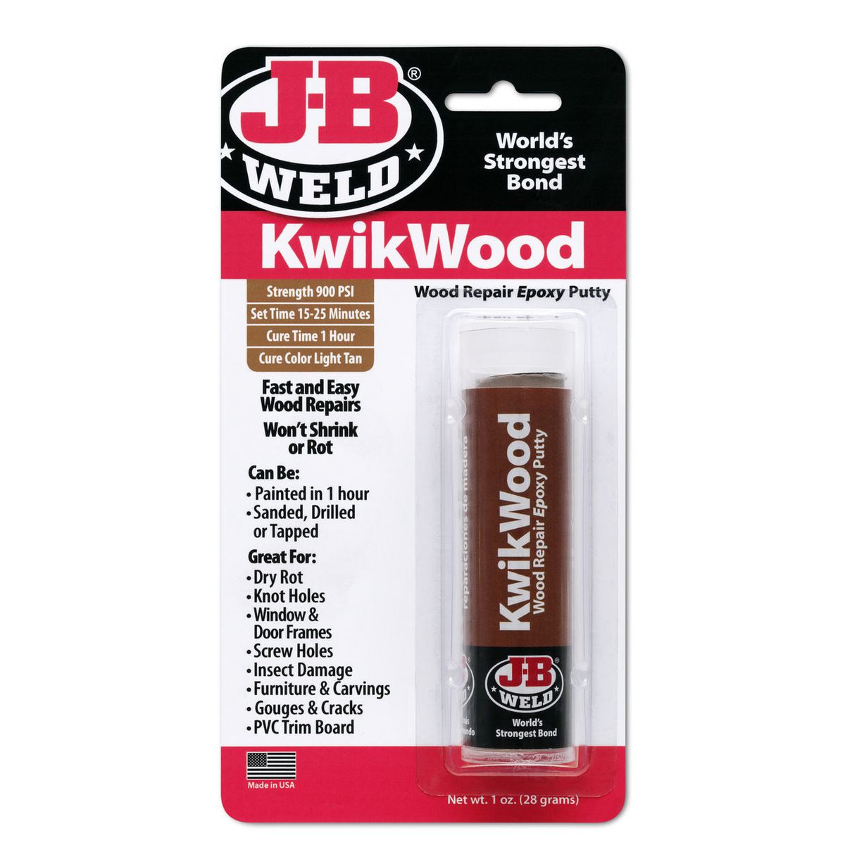 JB Weld Kwikwood Epoxy Putty Stick 28G - 8257