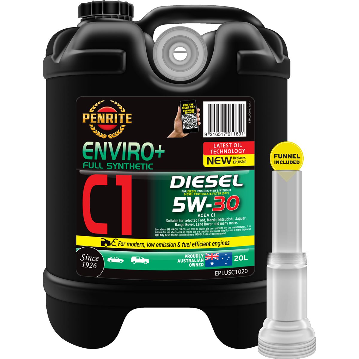 Penrite Enviro+ C1 5W-30 Diesel Engine Oil 20L - EPLUSC1020