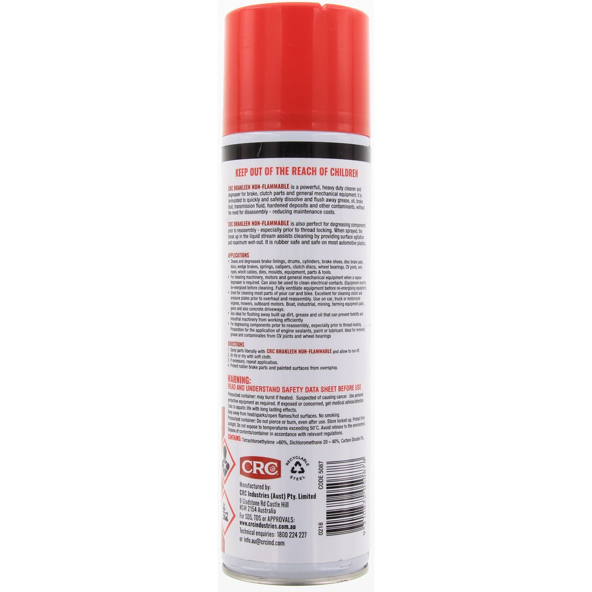 CRC Brakleen Clean Aerosol 500G - 5087