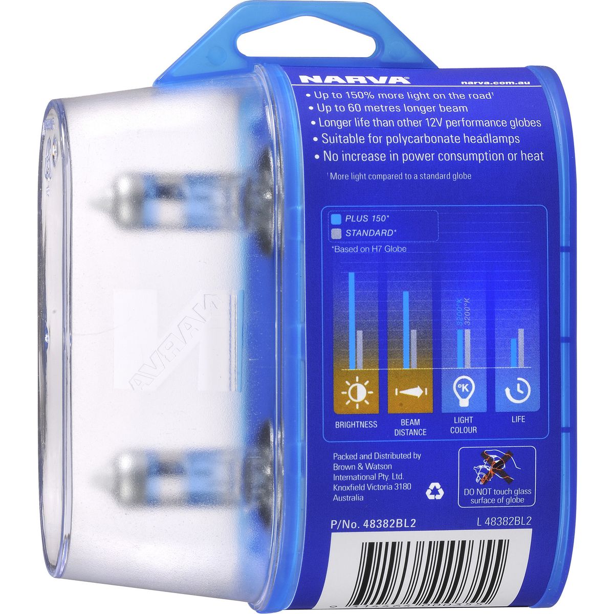 Narva H4 12V P43T PLUS150 Twin pack - 48382BL2