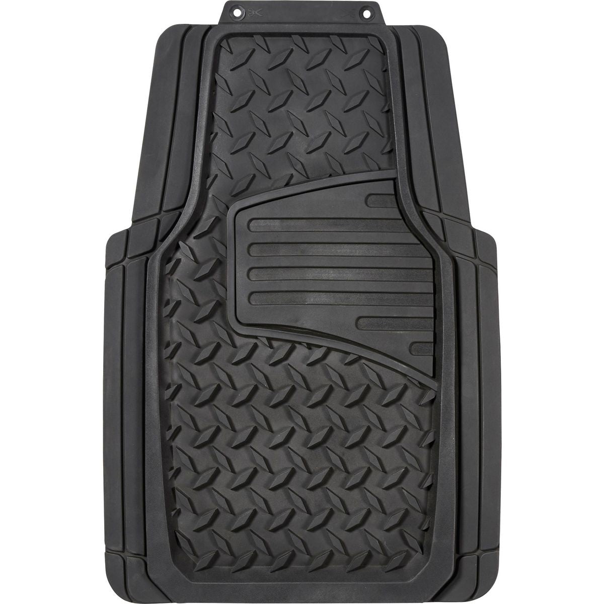 Maxi Trac 4WD Black Rubber Diamond Plate Car Front Floor Mats Pair - MTCM2PCFDPBLK
