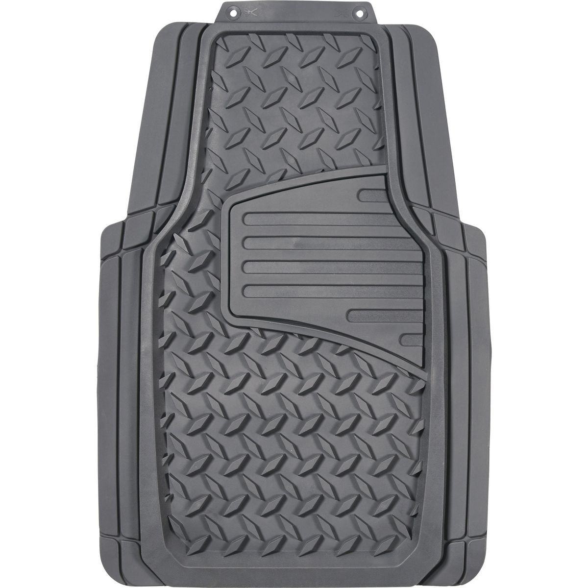 Maxi Trac 4WD Grey Rubber Diamond Plate Car Front Floor Mats Pair - MTCM2PCFDPGRY