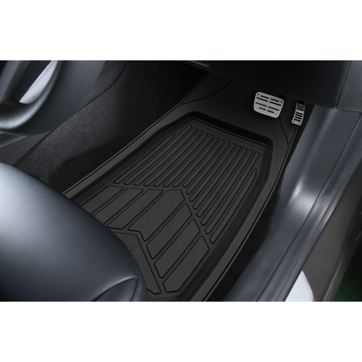Maxi Trac 4WD Black Rubber Deep Dish Car Front Floor Mats Pair - MTCM2PCFDDBLK