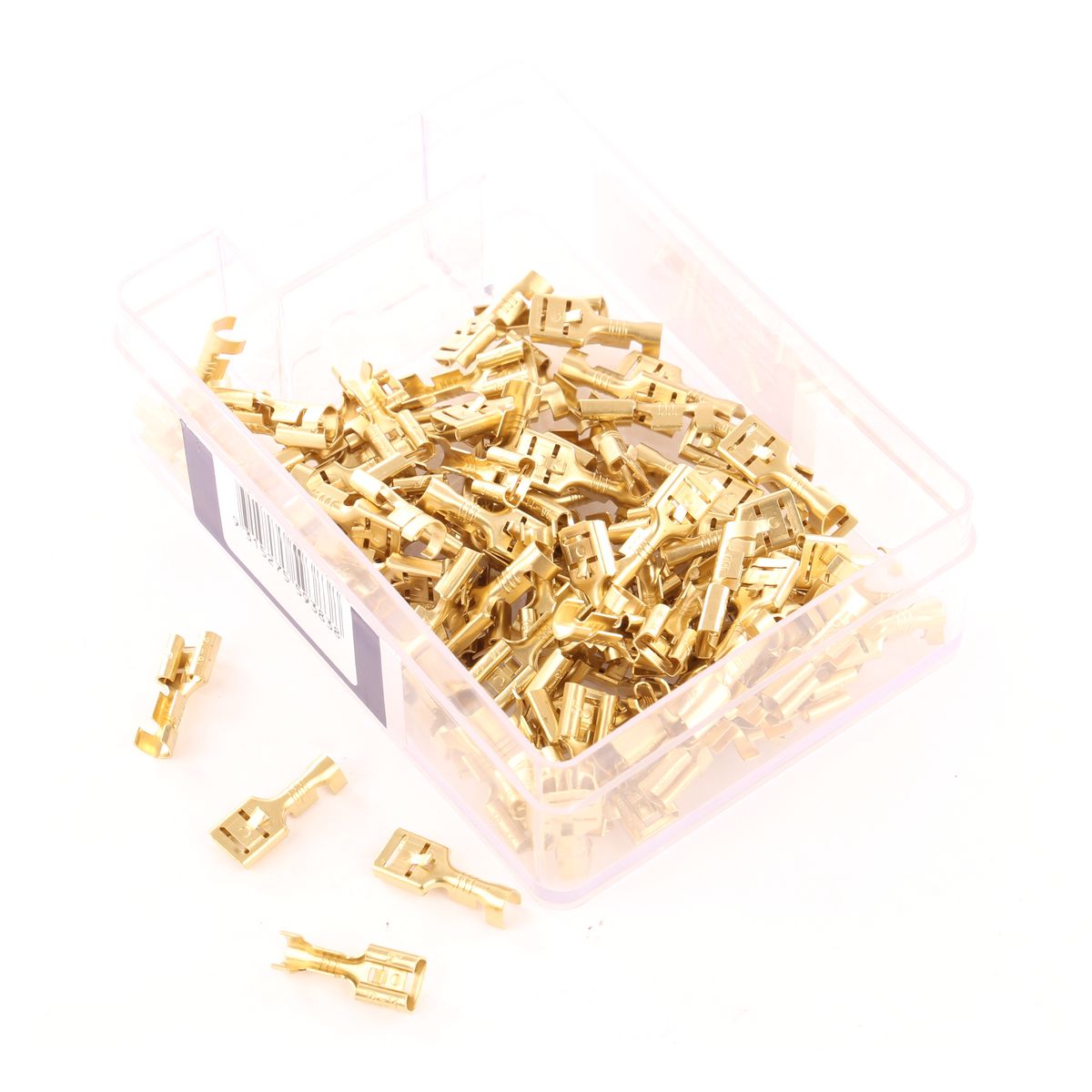 OEX Crimp Terminal Female Blade Brass Terminal Entry 6.3 x 0.8mm Non Insulated 100 Pce - ACX3078