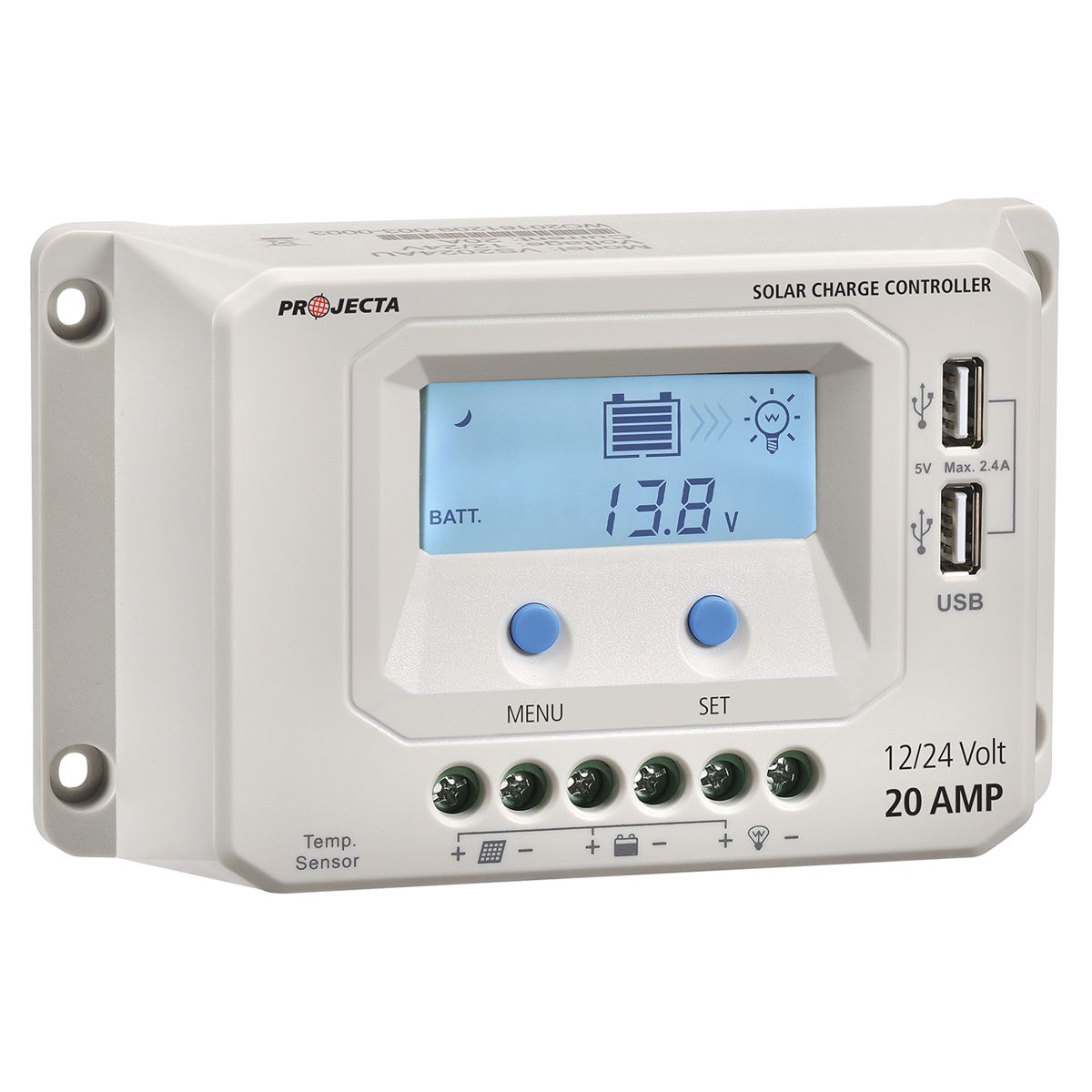 PROJECTA 20A 12/24V Solar Charge Controller 4 Stage Auto - SC220