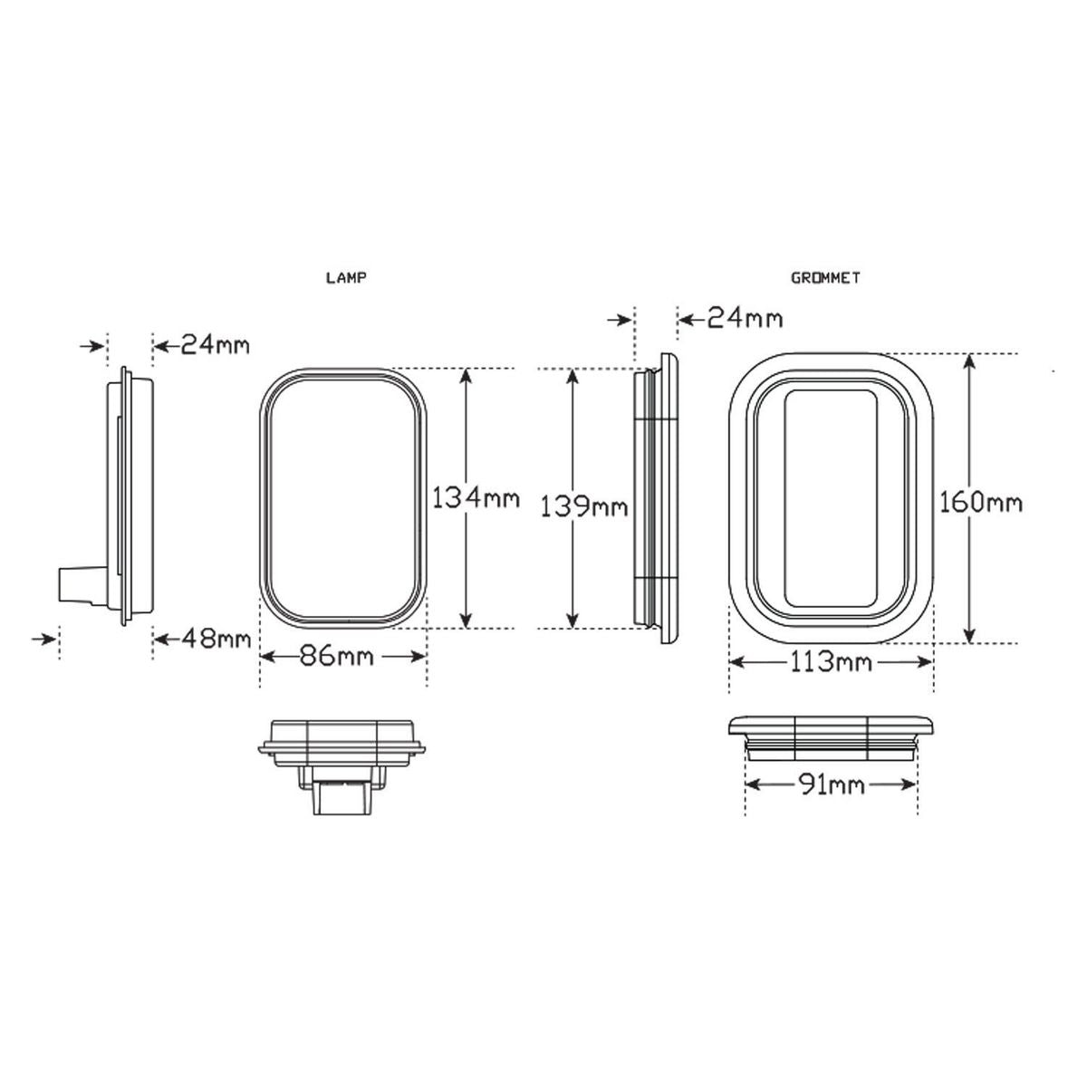LED Autolamps LED Reverse Light With Grommet & Plug 12-24V - 130WMG