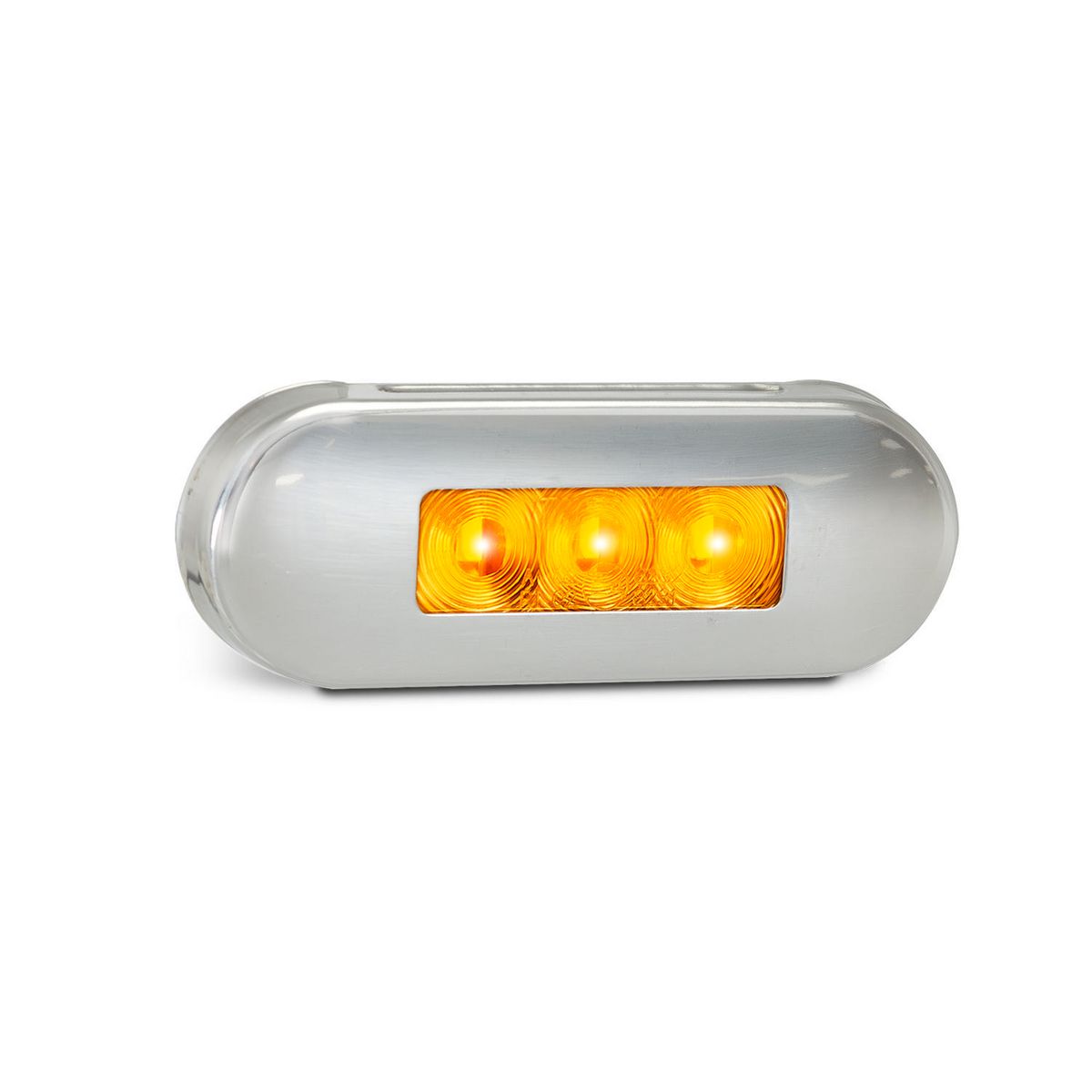 LED Autolamps 12/24V Amber Marker Coloured LEDs Stainless Steel Bezel - 86AAMB