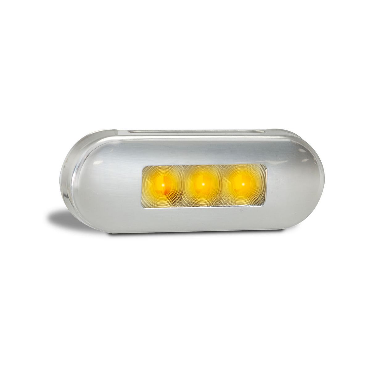 LED Autolamps 12/24V Amber Marker Clear Lens Coloured LEDs Stainless Steel Bezel - 86AMB