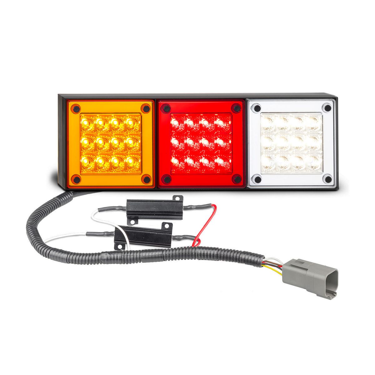 LED Autolamps Stop/Tail/Reverse LED Light Kit w/Male Plugs 12v Boxed - 280ARWM2LR12/450