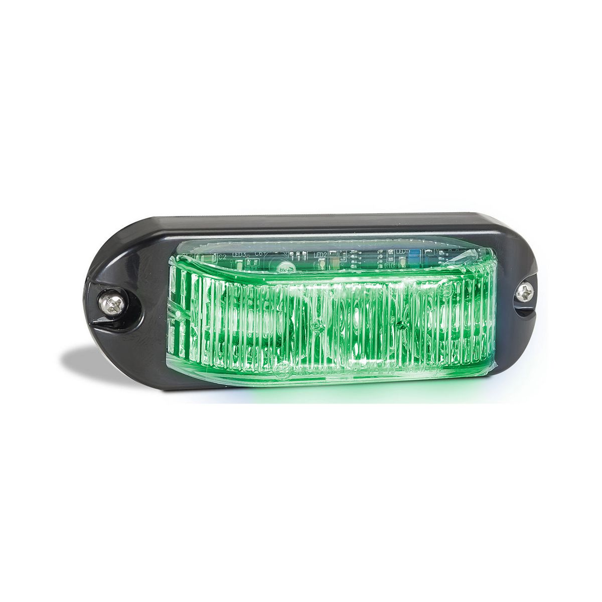LED Autolamps 12/24V Green Emergency Lamp With Strobe Blister Pack - 90GM
