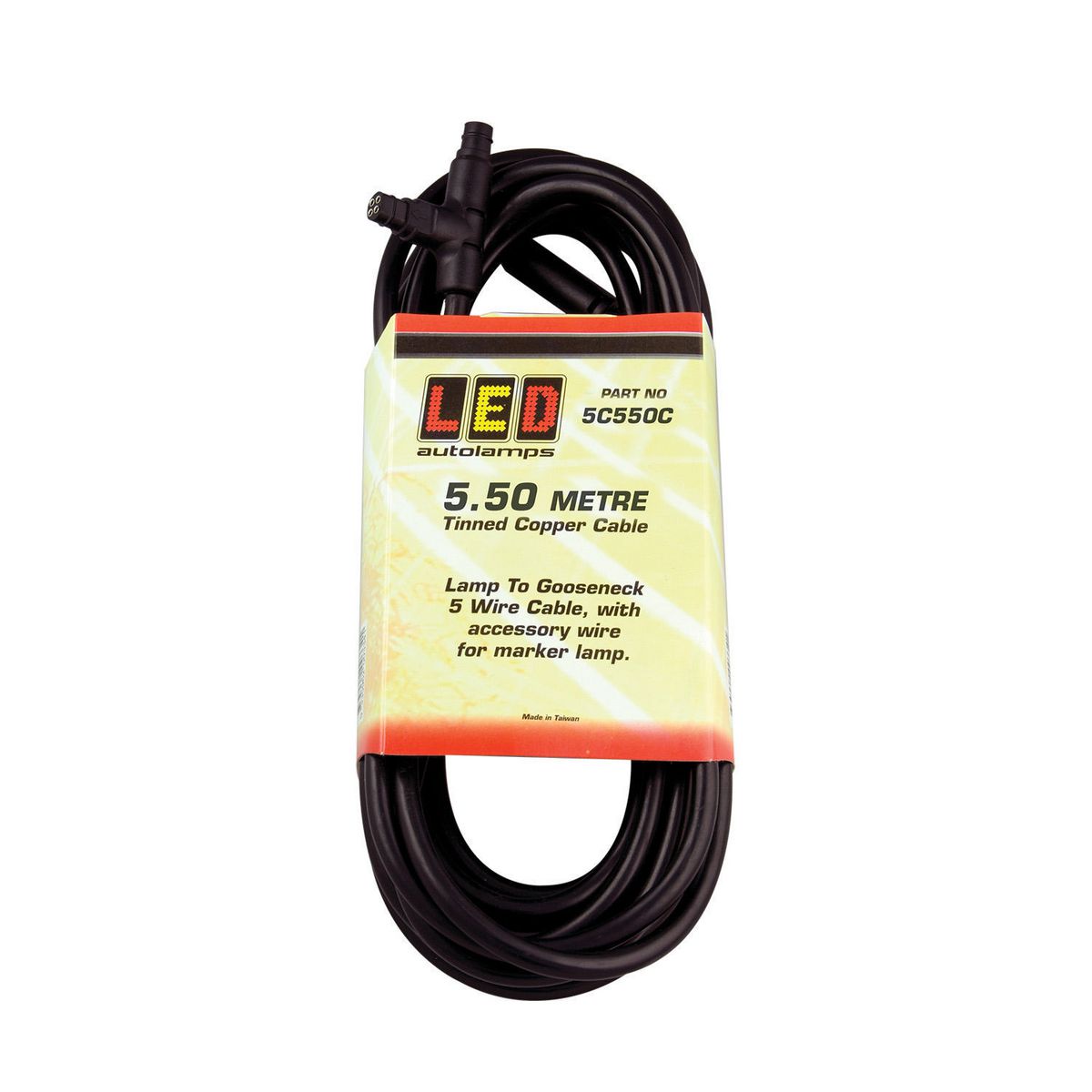 LED Autolamps 550MM 5 Core Cable for Trailer Lamp Gooseneck - 5C550C