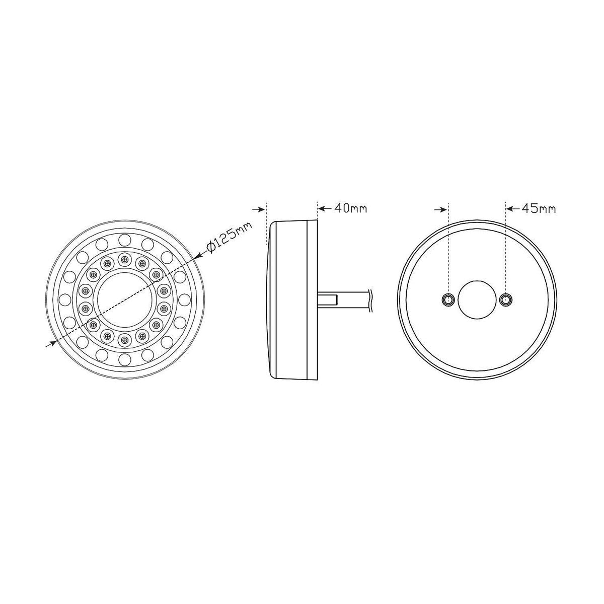 LED Autolamps 12/24V LED Reverse/Reflector Light Bolt Mount - MAXILAMP1XCWE