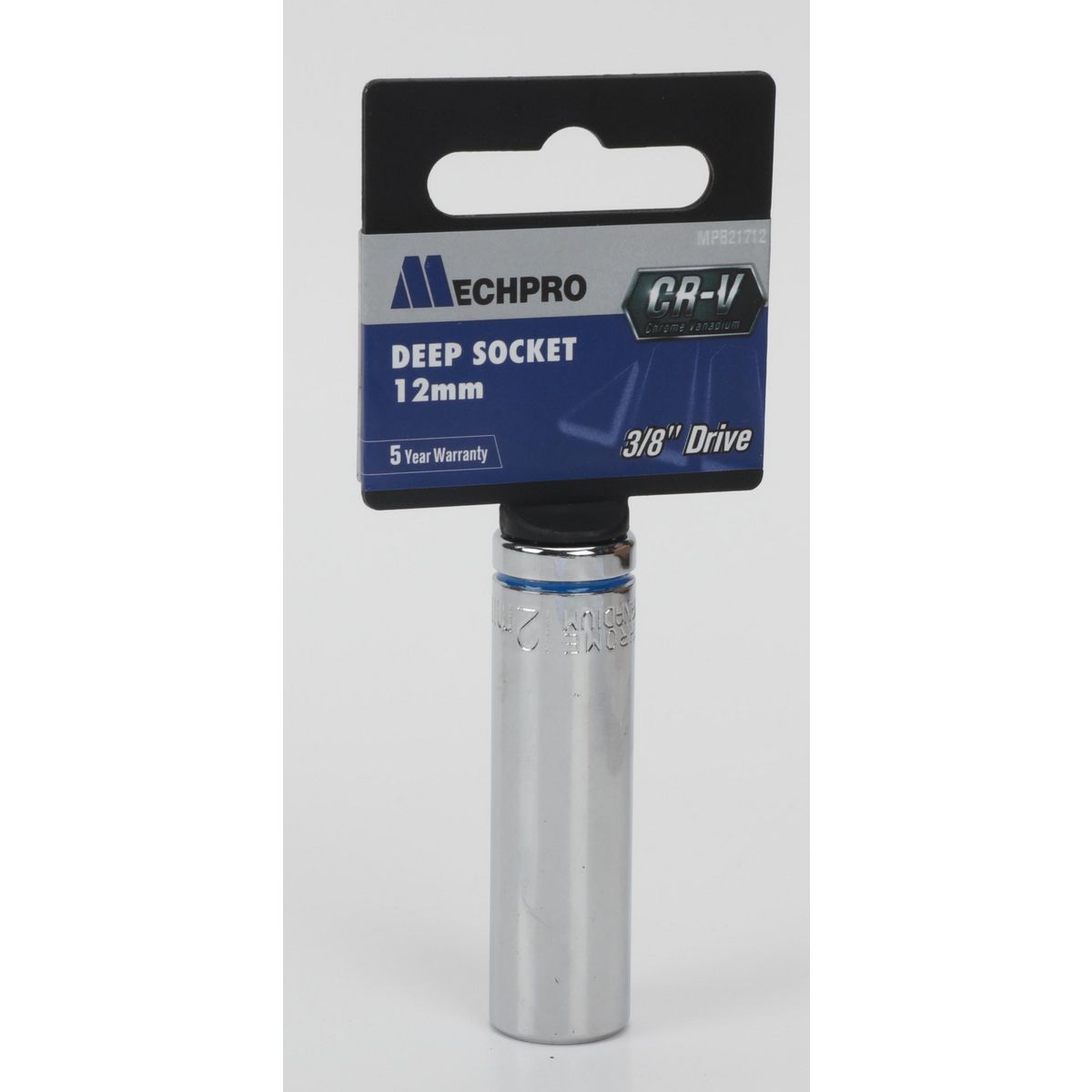 Mechpro Blue Deep Socket 12mm 3/8In Drive Metric - MPB21712