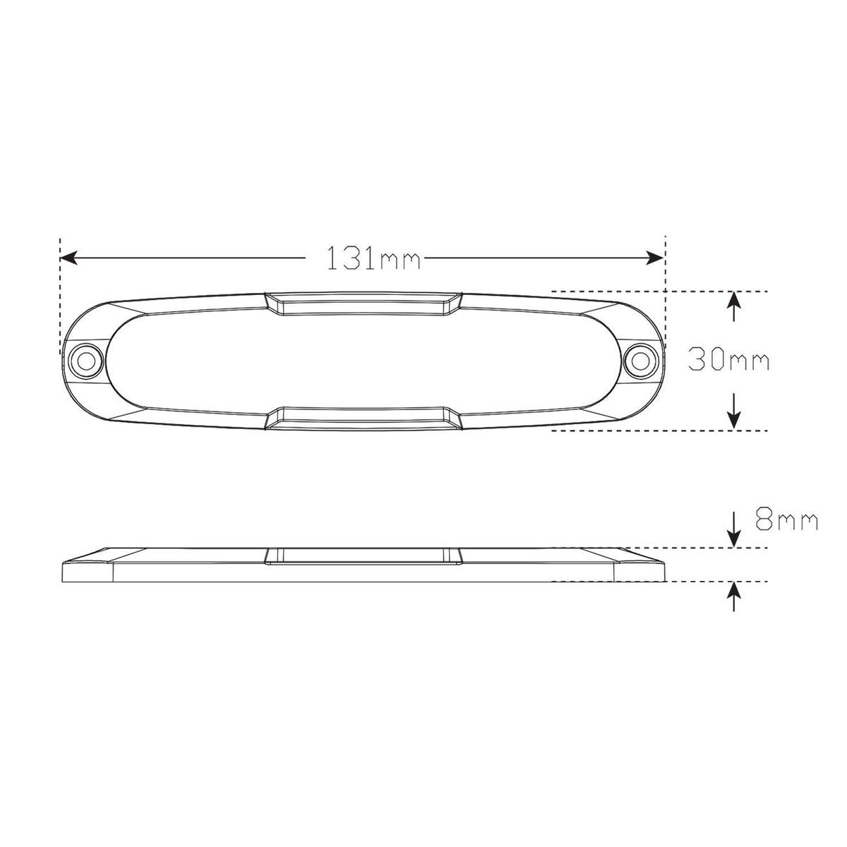 LED Autolamps 12/24V Stop/Tail/Indicator Light Clear Lens Coloured LEDs Surface Mount - 12ARM-2
