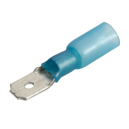 Narva Crimp Terminal Male Blade Blue Terminal Entry 6.3 x 0.8mm Heat Shrinkable 50Pk - 56322