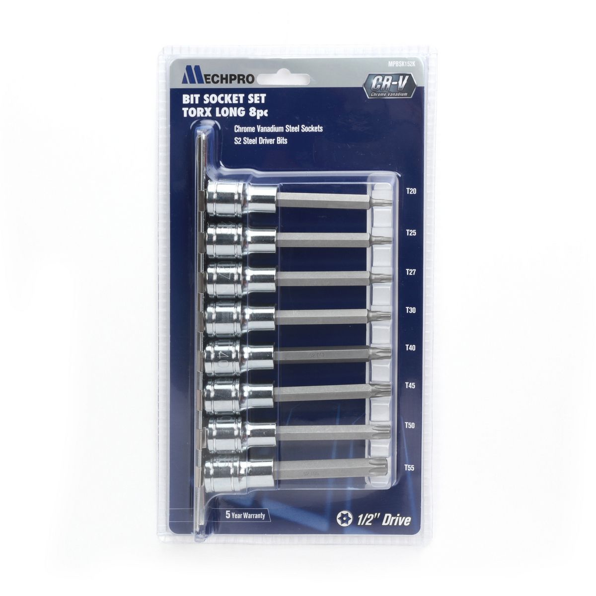 Mechpro Blue Long Torx Socket Set 1/2In 11pc - MPBSK152K