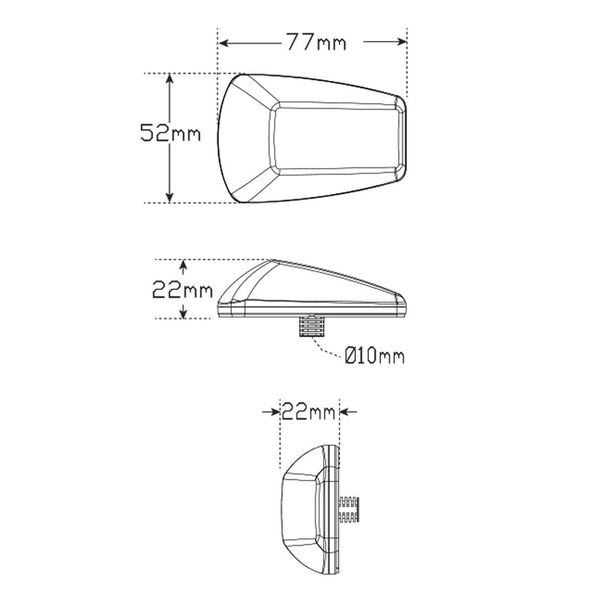 LED Autolamps Sup Cab Marker Wht Led Clr Lens - 77WCM