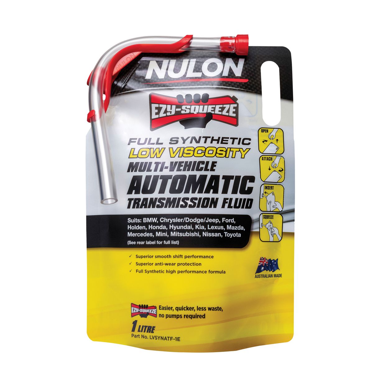 Nulon EZY-SQUEEZE Low Viscosity Auto Trans Fluid Full Synthetic 1L - LVSYNATF1E