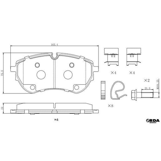 RDA Extreme Brake Pad Set Front - RDX2445SM