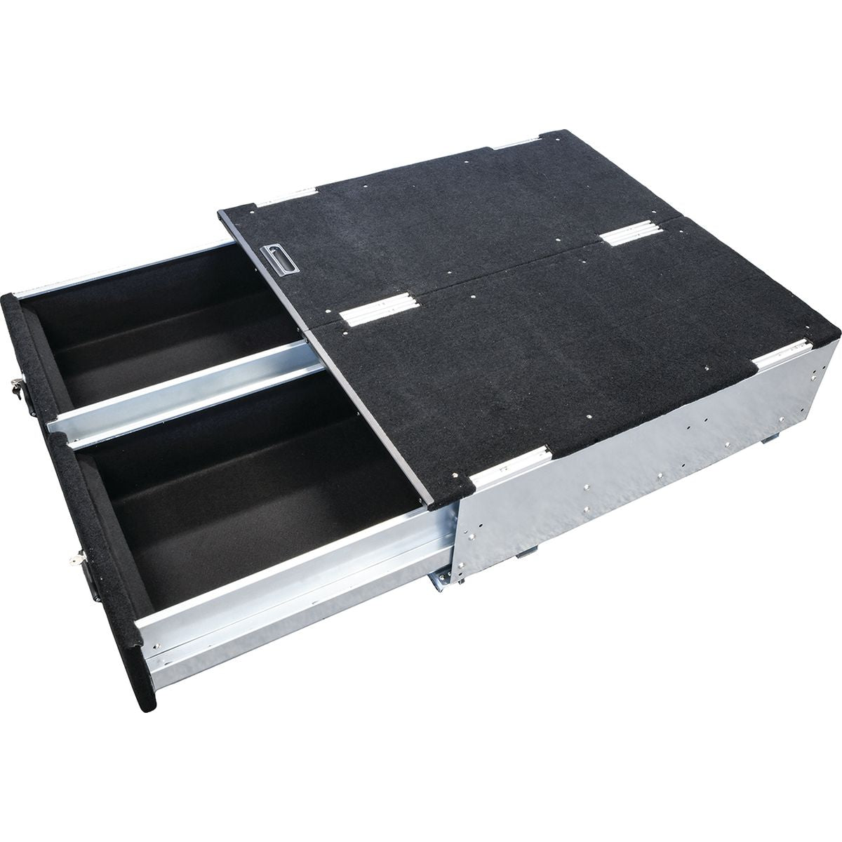 Maxi Trac 4WD Vehicle Storage Drawer Twin 1300mm with Fridge Slide - MT-DS1300T