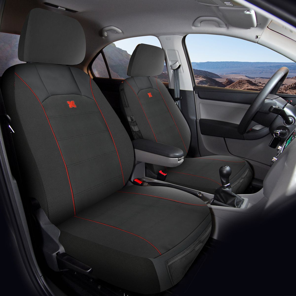 Maxi Trac Front Car Seat Covers Neoprene, Grey - Pair - MTSCFT-GUN
