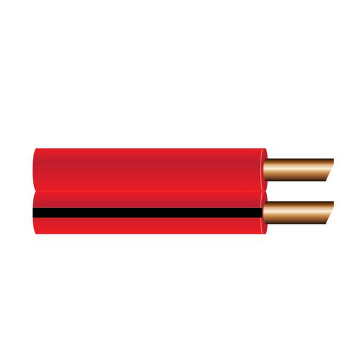 OEX 3mm Twin Core Automotive Cable, Figure 8, Red With Black Trace- 4m Roll
