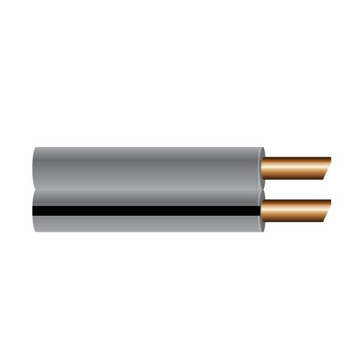 OEX 2mm Twin Core Speaker Cable, Figure 8, Grey with Black Trace - 7m Roll - ACX0800-7M