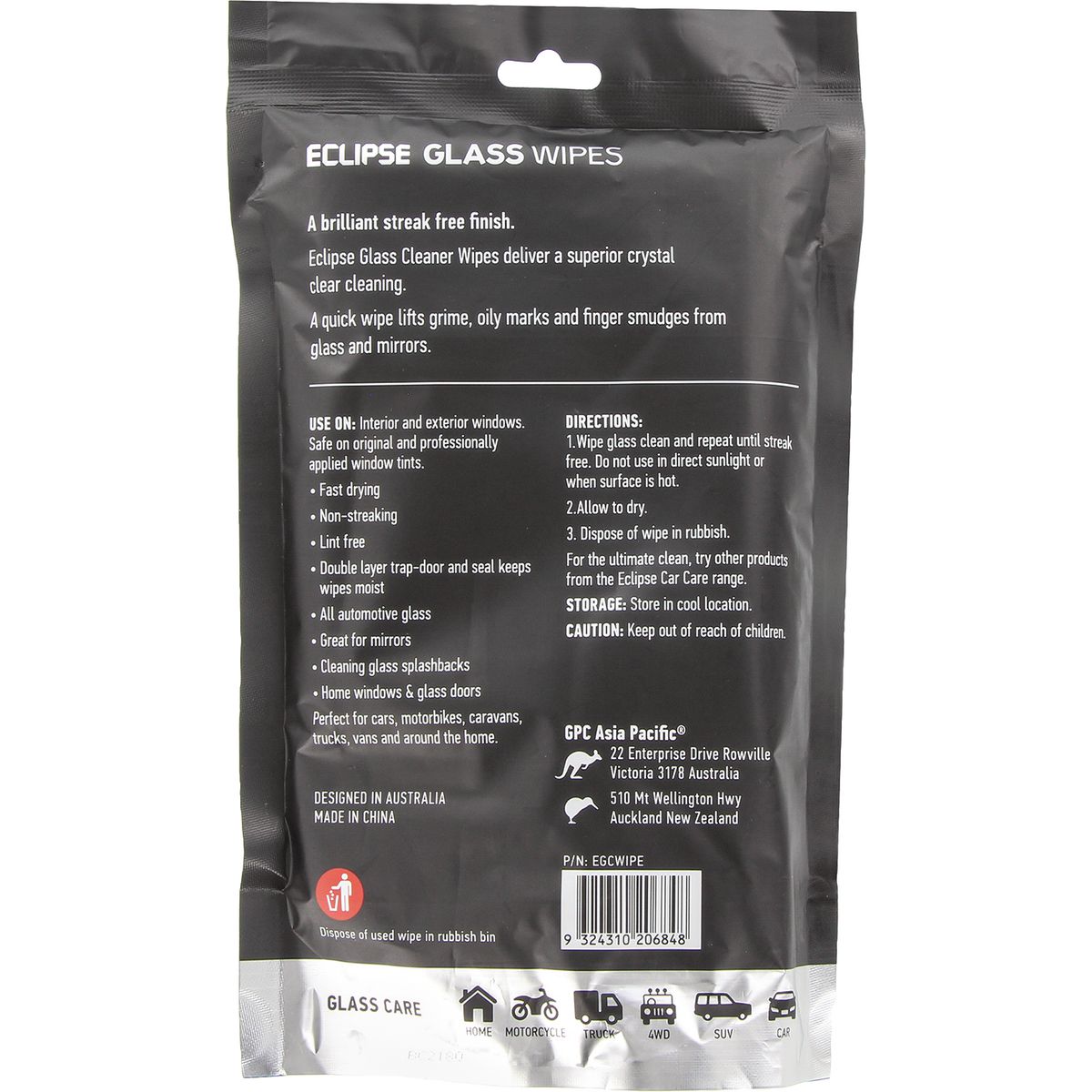 Eclipse Wipes Glass 25 Pack - EGCWIPE