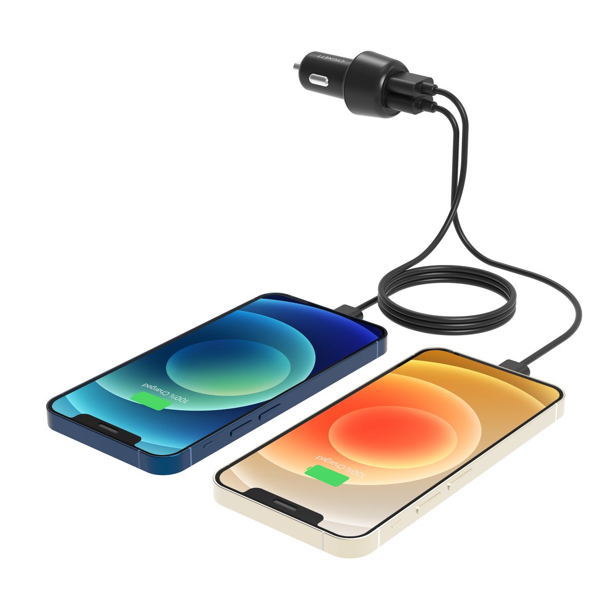 Cygnett 12W Dual Port Car Charger - Black - CY3679CYCCH