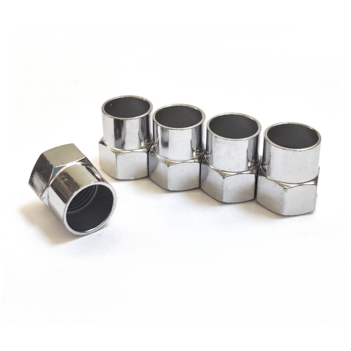 Maxi Trac Hexagon Chrome Valve Caps 5 Pack - MTVC7