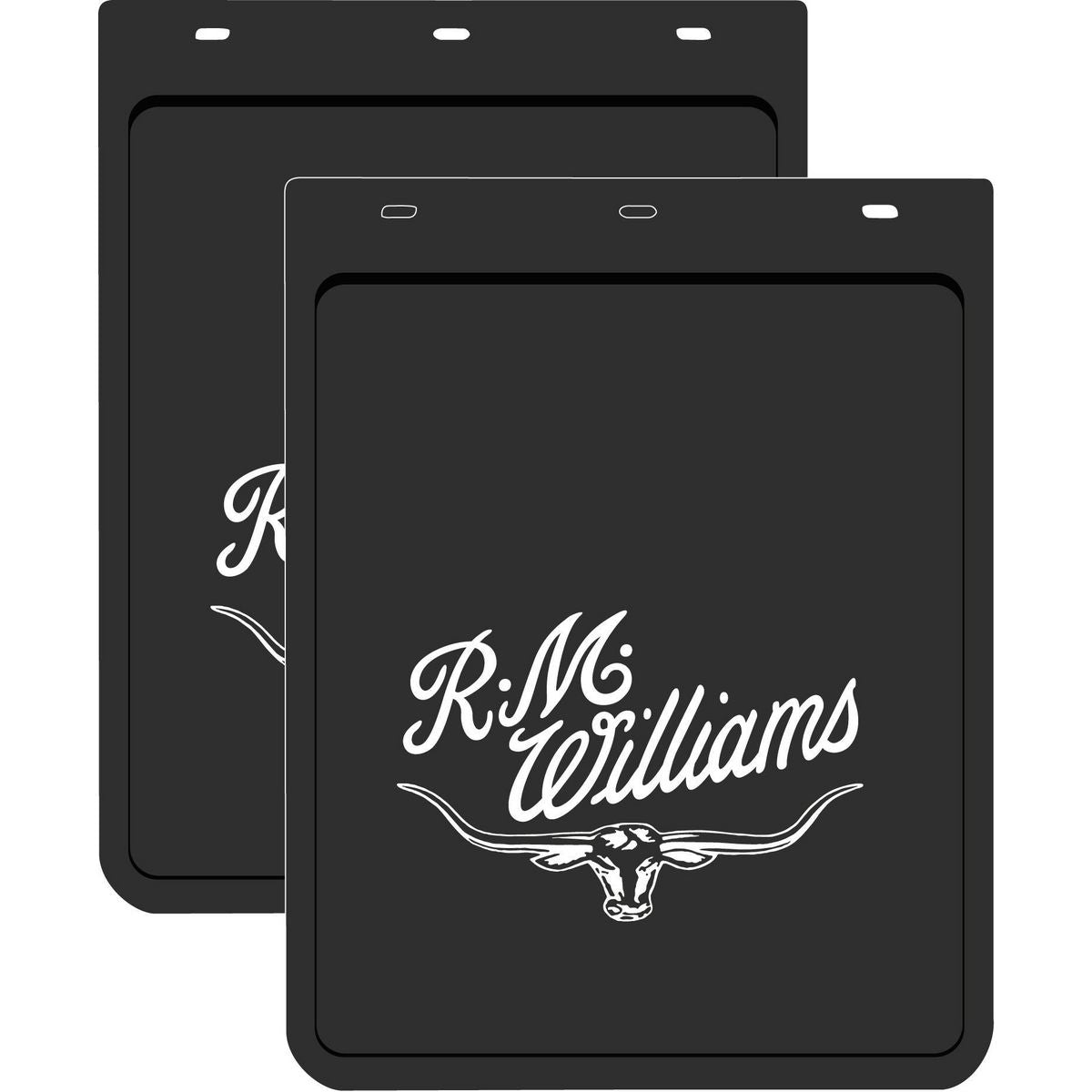 R. M. Williams Mud Flaps 36 x 28cm Black/White - Pair - MDRMWE