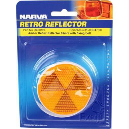 Narva Reflector Round Amber 65mm 2 Pack - 84001BL