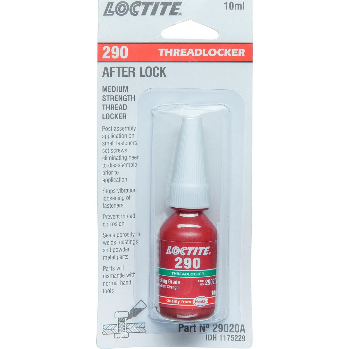 Loctite 290 Threadlocker After Lock Medium Strength Green Wick In 10ml - 1175229