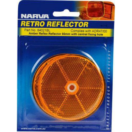 Narva Reflector Round Amber 84mm 2 Pack - 84021BL
