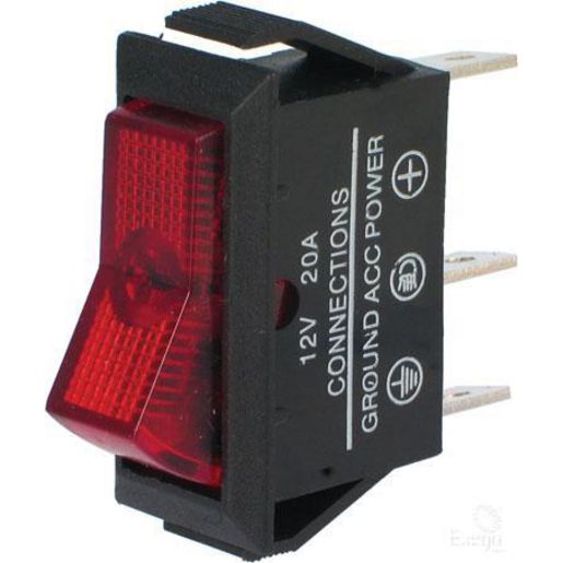 Narva Rocker Switch Off/On SPST Red Illuminated - 62018BL