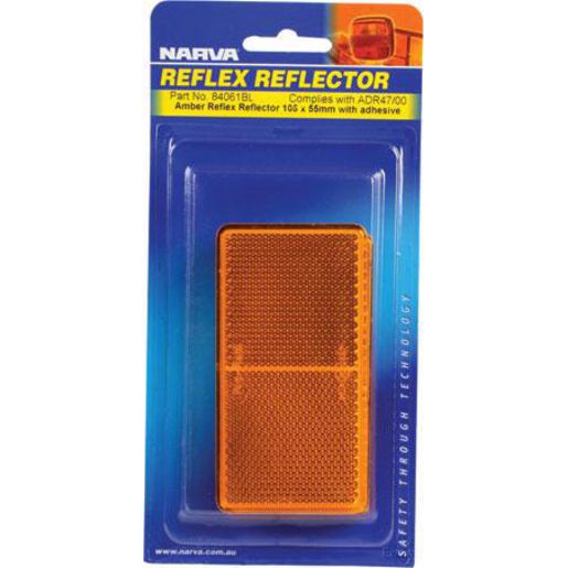 Narva Reflector Rectangle Amber 55 x 105mm 2 Pack - 84061BL