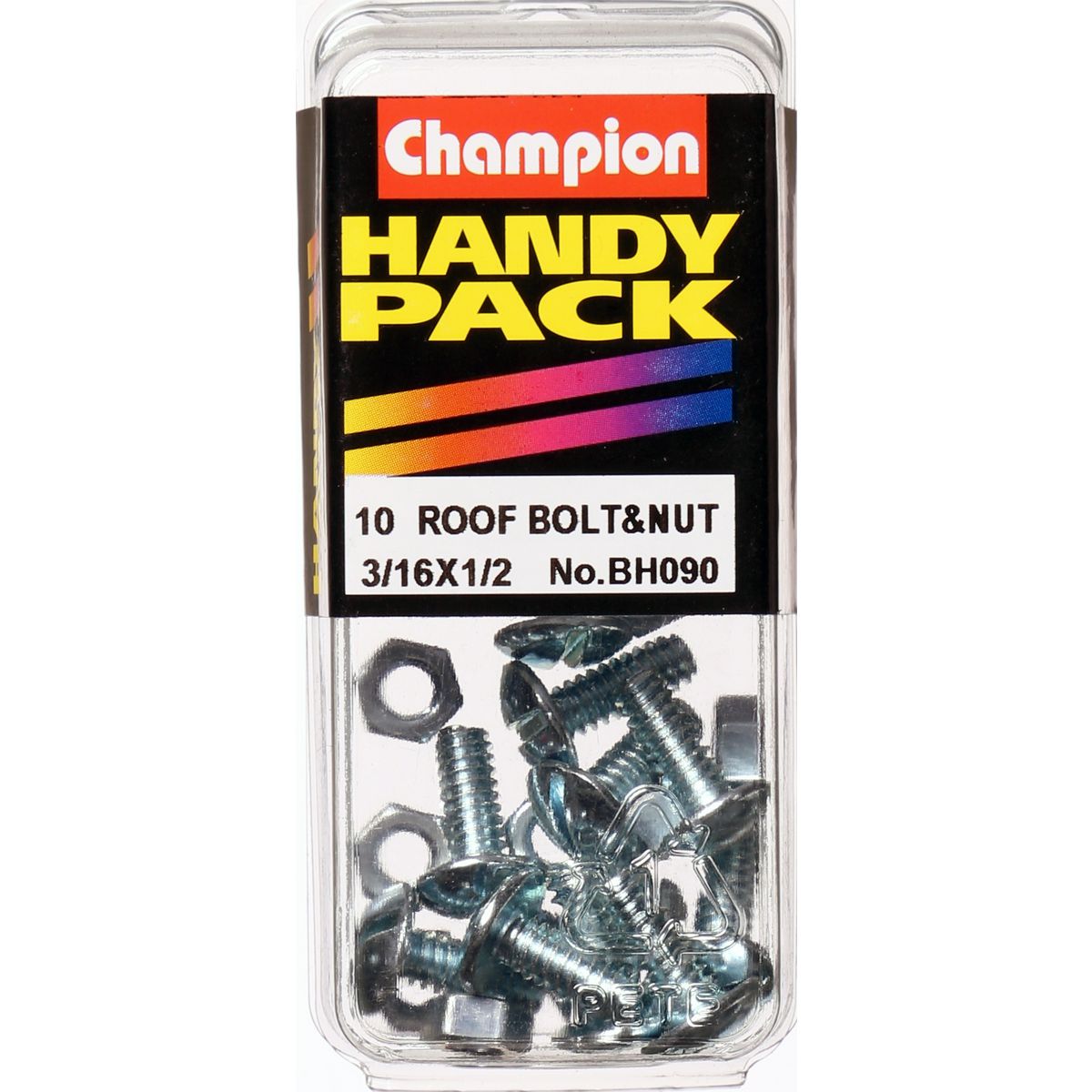 Champion Roofing Bolt & Nut Mushroom Head Combo 3/16in x 1/2in UNC Zinc Plated - BH090