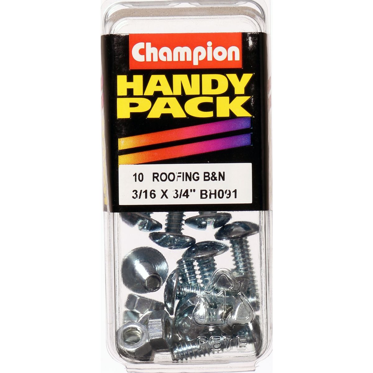 Champion Roofing Bolt & Nut Mushroom Head Combo 3/16in x 3/4in UNC Zinc Plated - BH091