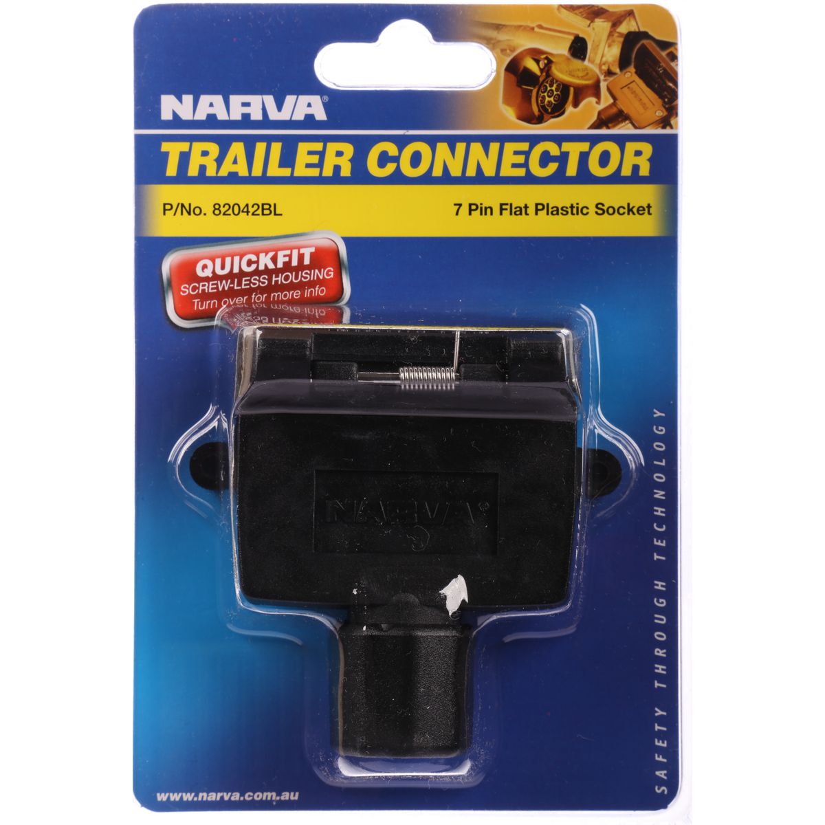 Narva Trailer Socket 7 Pin Flat Plastic - 82042BL