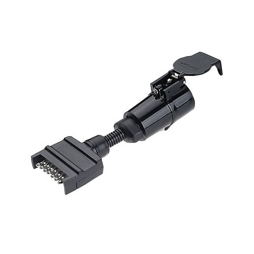 Narva Trailer Adaptor 7 Pin Flat (Car) To 5 Pin Round Large (Trailer) - 82250BL