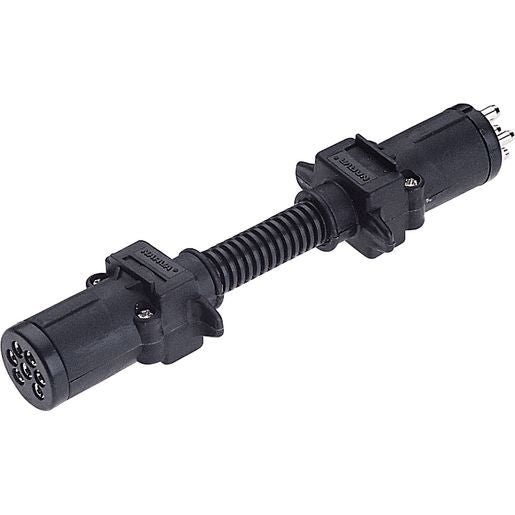 Narva Trailer Adaptor 7 Pin Round Small (Car) To 6 Pin Round Small (Trailer) - 82205BL