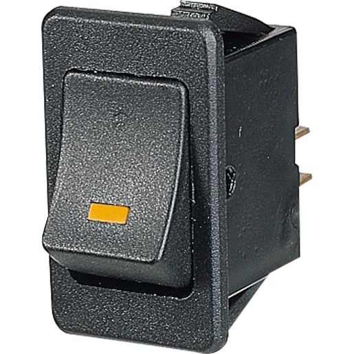 Narva Rocker Switch Off/On DPST Amber LED - 63020BL