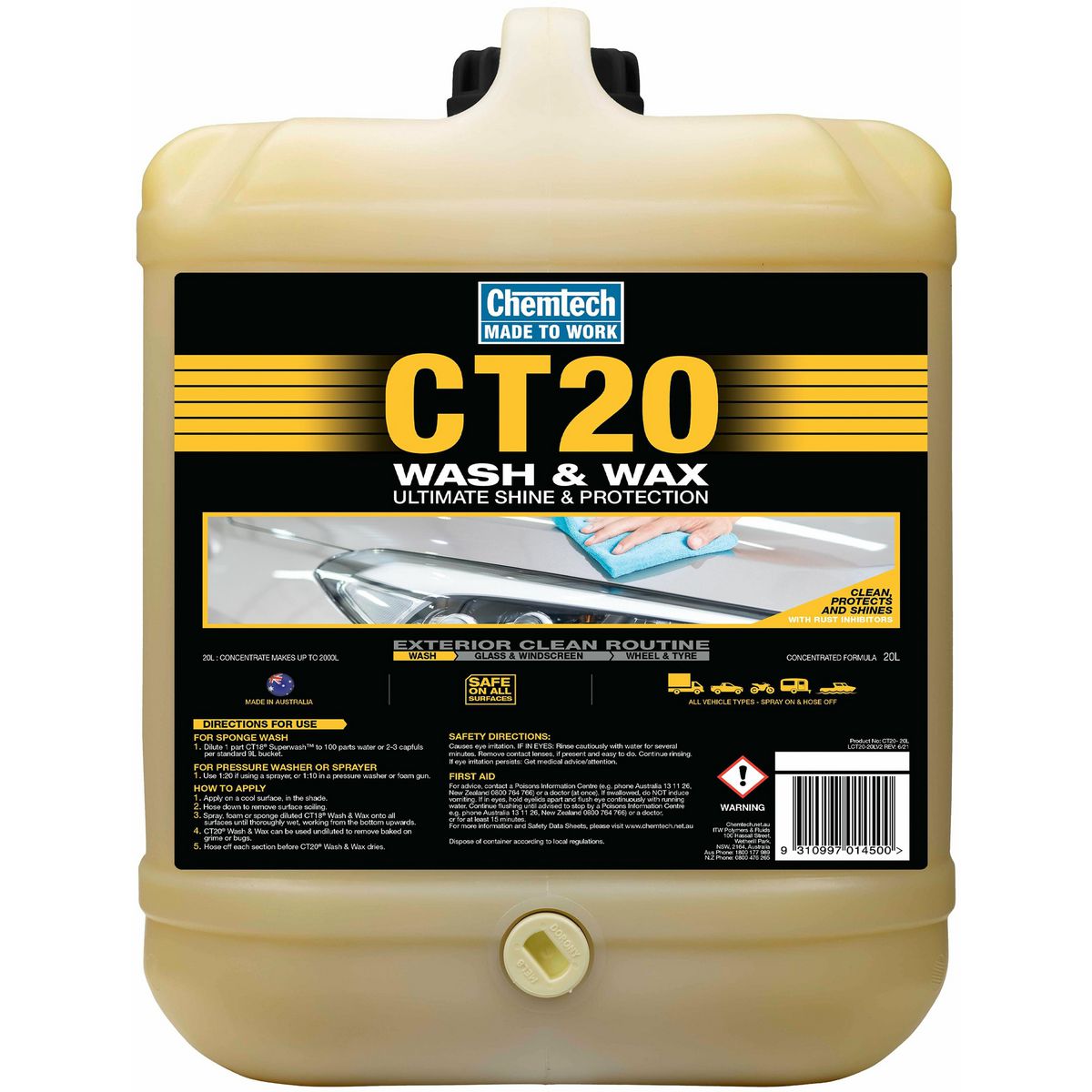 Chemtech CT20 Wash & Wax 20L - CT20-20L