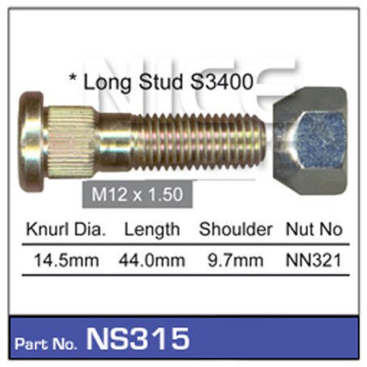 Nice Products Stud / Nut Pack M12 1.50 X 42.4mm - NS315