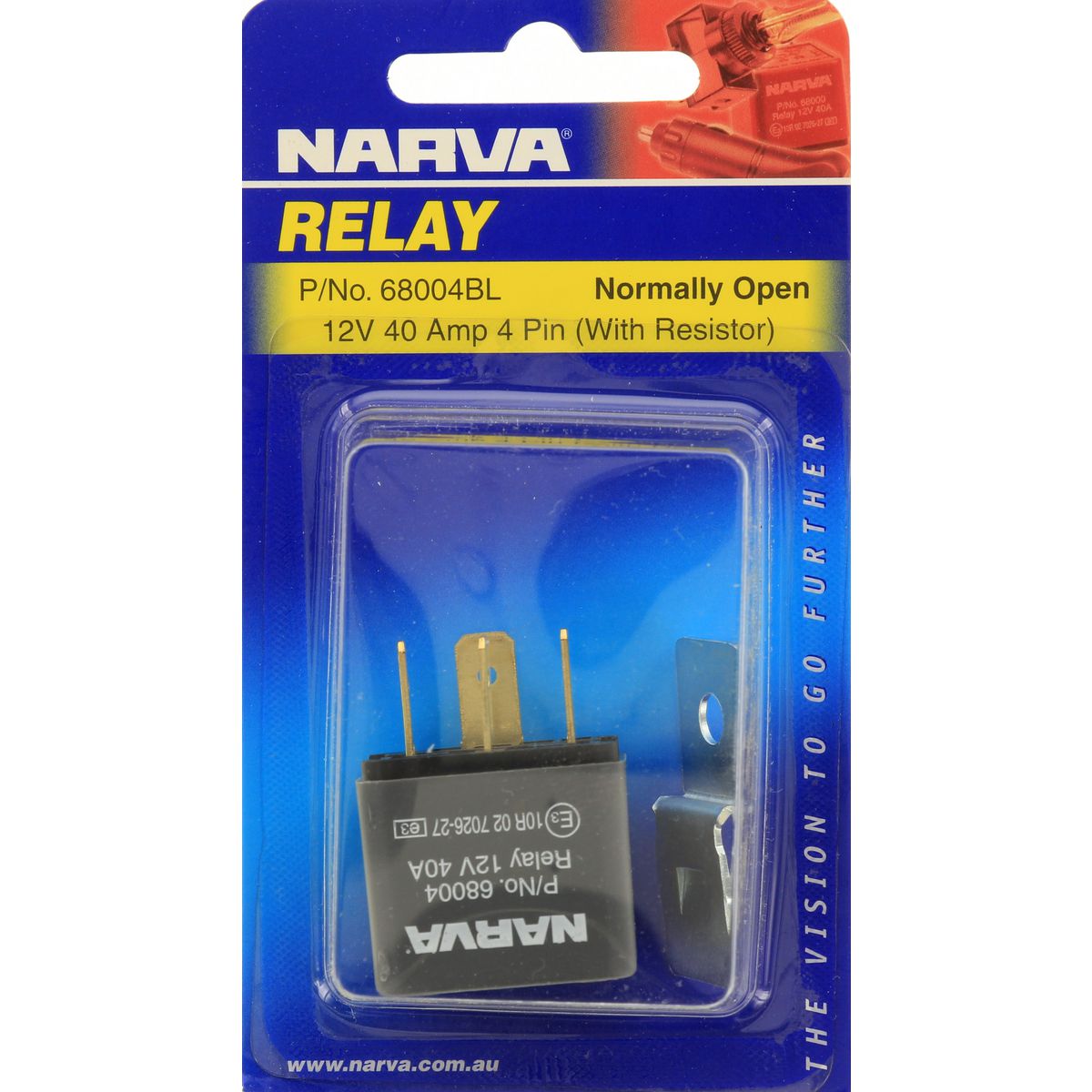 Narva 12v Relay 4 Pin 40A With Resistor - 68004BL