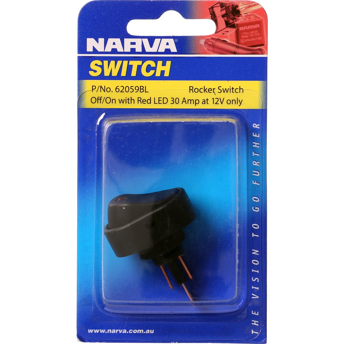 Narva Rocker Switch Off/On SPST Red LED - 62059BL