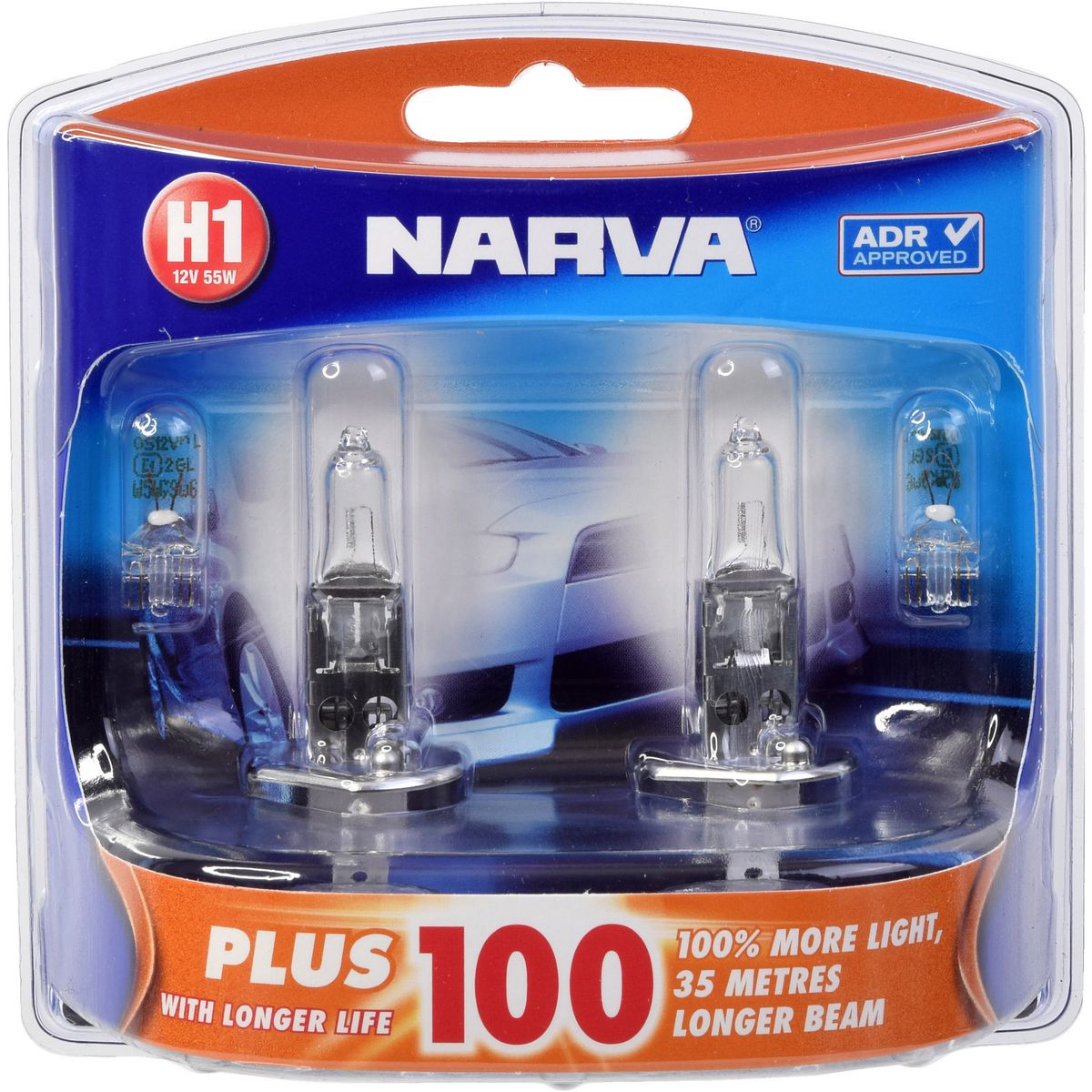 Narva H1 Plus 100 12V 55W 2 Pce - 48334BL2