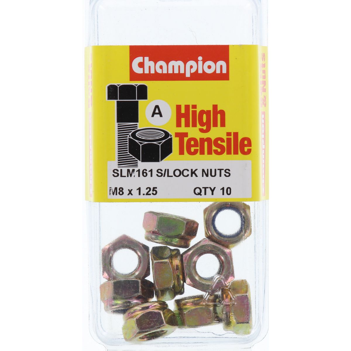 Champion Hex Nut Self Locking Nylon Insert M8 x 1.25mm - SLM161